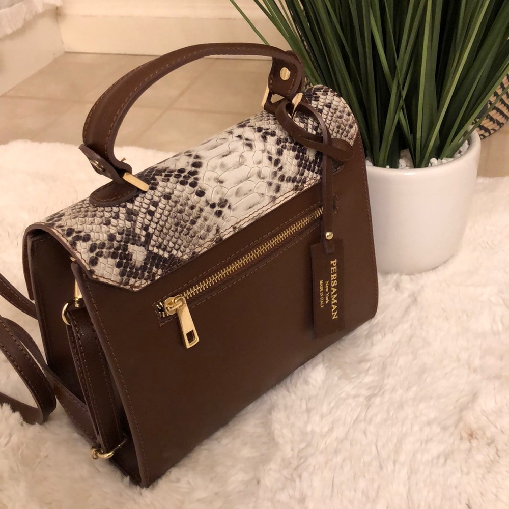 PERSAMAN NEW YORK Python Print Leather bag - Picture 4 of 5